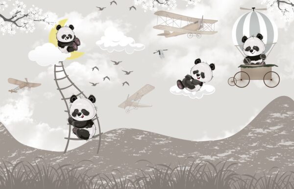 Papier peint Ours en peluche dans les nuages