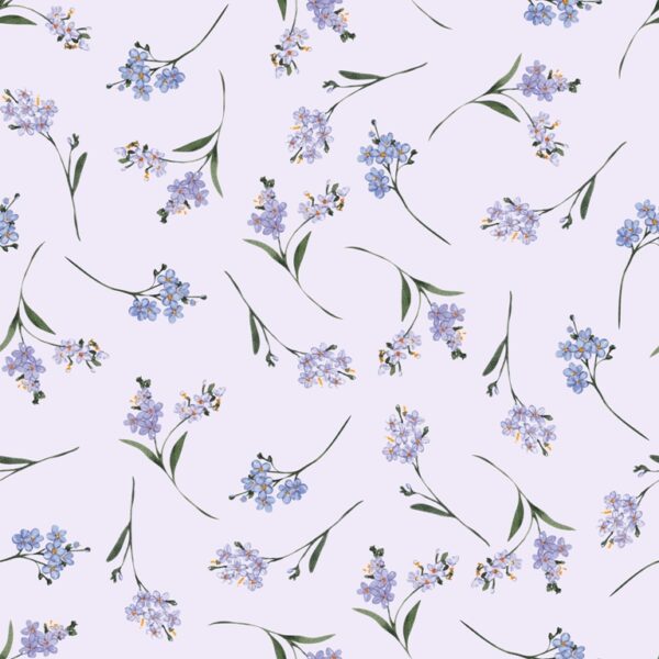 Papier peint Motif de fleurs bleues