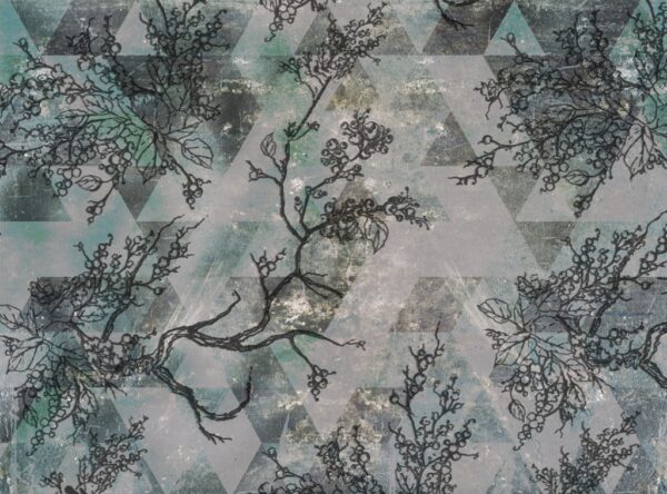 Papier peint Motif végétal et géométrique