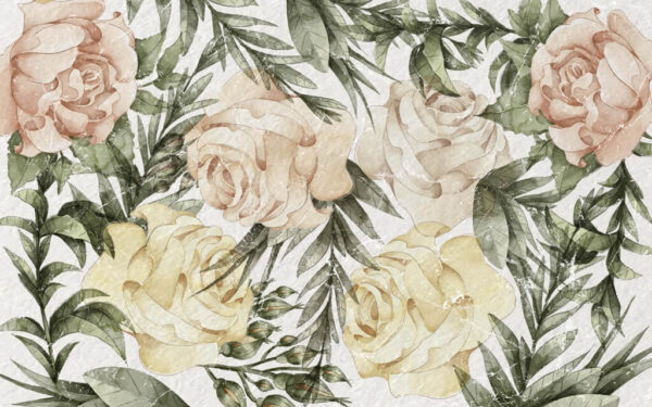 Papier peint Roses peintes