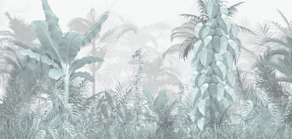 Papier peint Jungle bleue