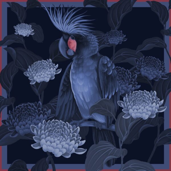 Papier peint Perroquet bleu