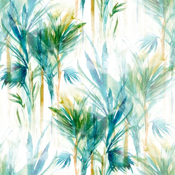 Papier peint Longues feuilles bleues