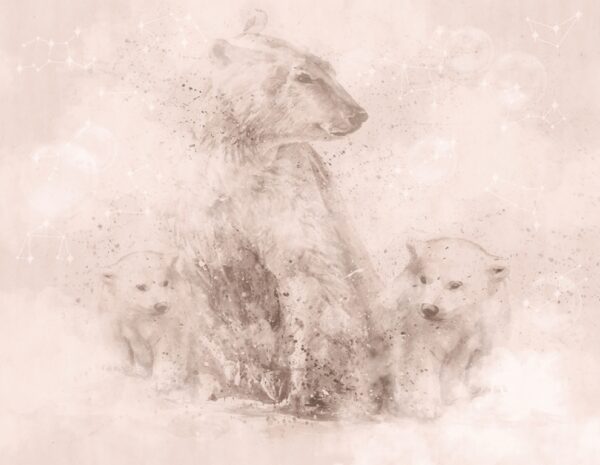 Papier peint Famille d'ours