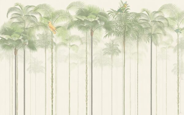 Papier peint Perroquets sur les palmiers