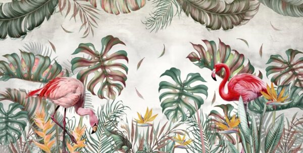 Papier peint Une paire de flamants roses