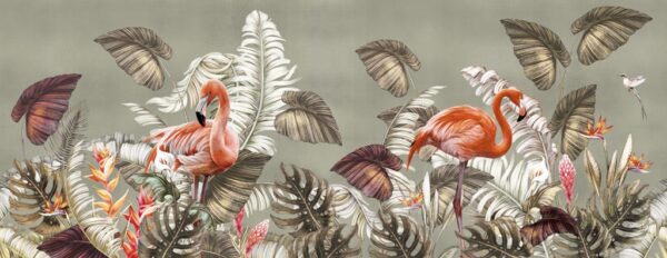 Papier peint Une paire de flamants roses