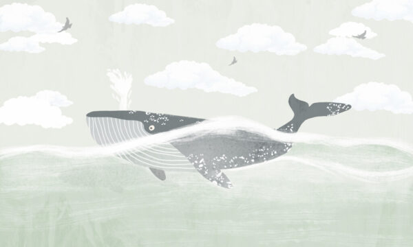 Papier peint Baleine nageuse