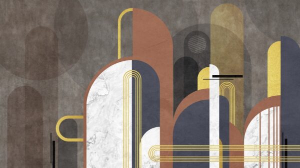 Papier peint Graphique semi-circulaire