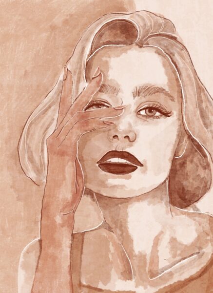 Papier peint Portrait de femme en sépia