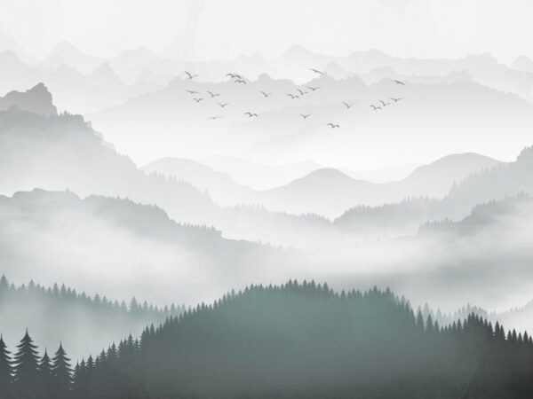 Papier peint Oiseaux dans les montagnes