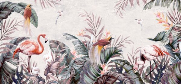 Papier peint Les oiseaux dans le jardin d'Eden