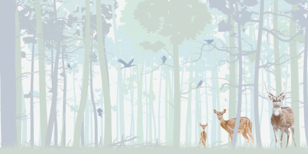 Papier peint La famille des cerfs