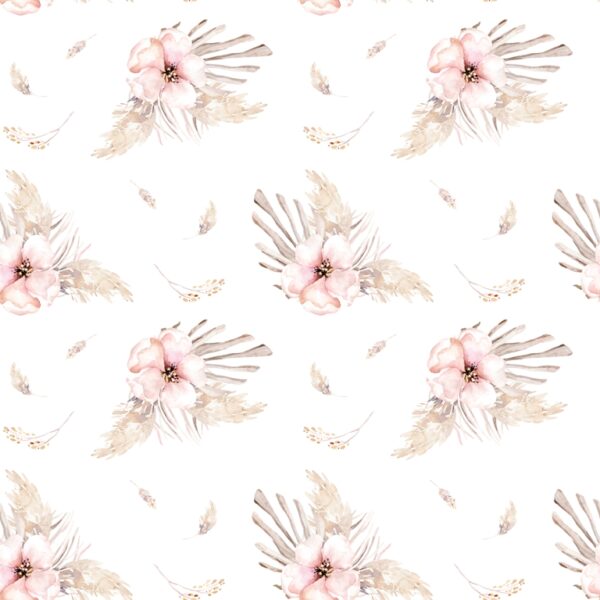 Papier peint Petites fleurs roses