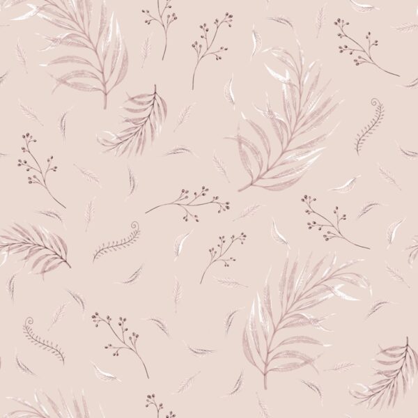 Papier peint Motif végétal rose