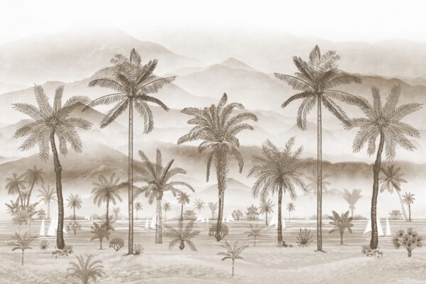 Papier peint Dessin exotique