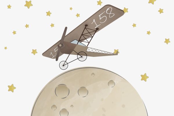 Papier peint Avion au-dessus de la Lune
