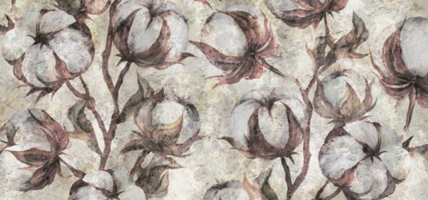 Papier peint Mur de fleurs de coton