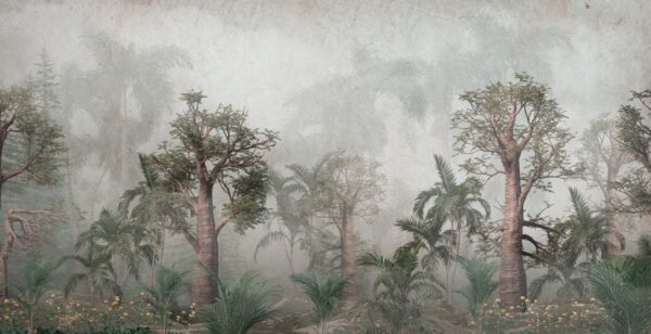 Papier peint Séquoias dans la brume