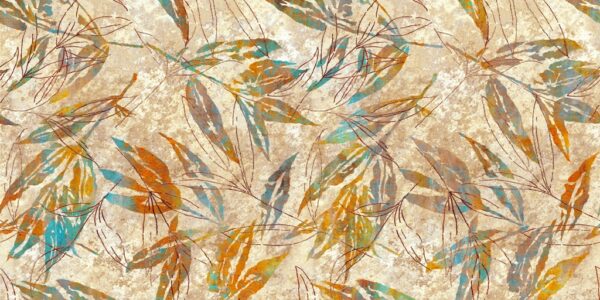 Papier peint Céladon sur feuilles brunes