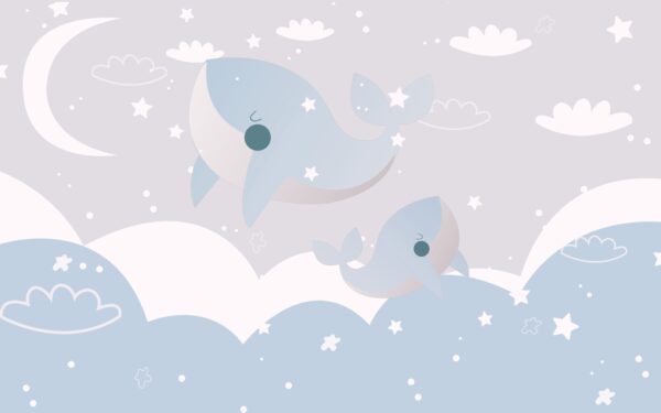 Papier peint Baleines endormies
