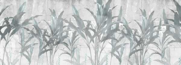 Papier peint Herbe tropicale en gris