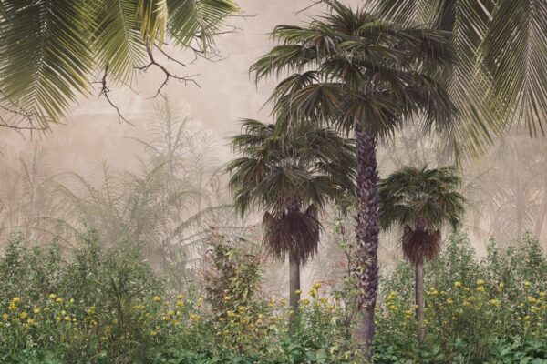 Papier peint Prairie jaune tropicale