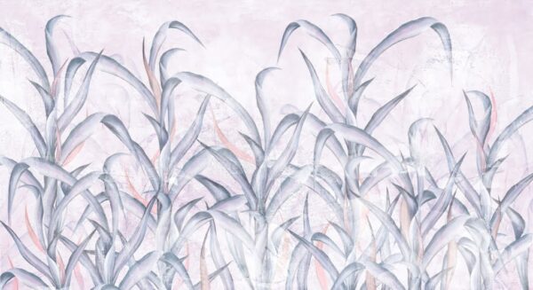 Papier peint Dans le fourré de feuilles bleues