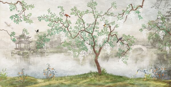 Papier peint Dans le jardin japonais