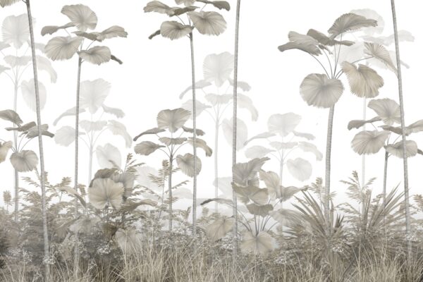 Papier peint De grands palmiers parmi l'herbe