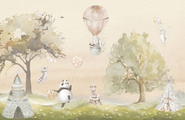 Papier peint S'amuser dans la prairie