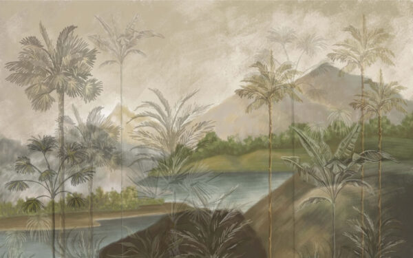 Papier peint Montagnes vertes