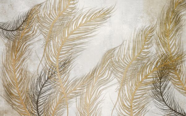 Papier peint Feuilles d'or dans le vent