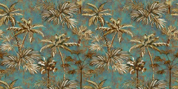 Papier peint Palmiers d'or