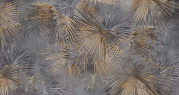 Papier peint L'or des feuilles étalées