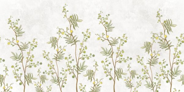 Papier peint Boules de fleurs jaunes