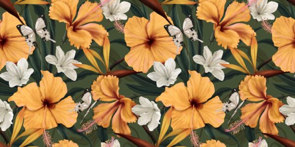 Papier peint Fleurs jaunes