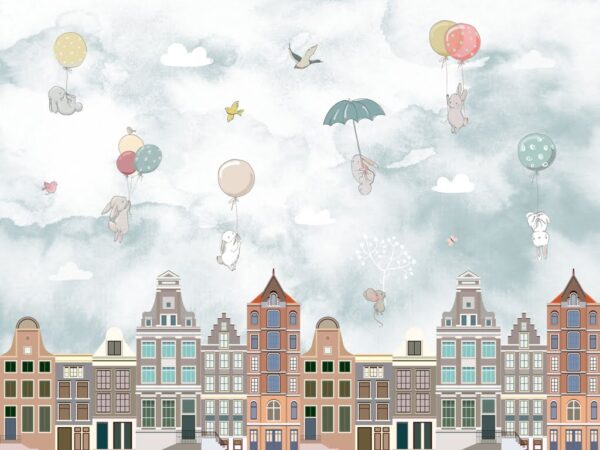 Papier peint Animaux survolant la ville