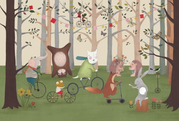 Papier peint Animaux à vélo