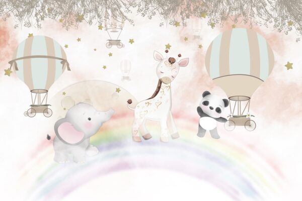 Papier peint Animaux sur l'arc-en-ciel