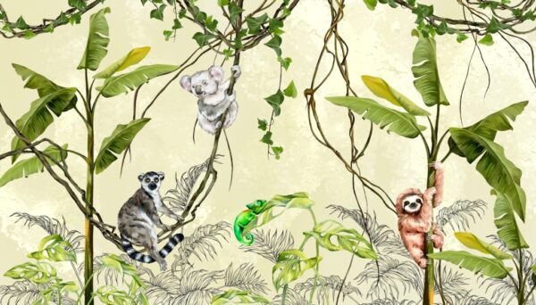 Papier peint Animaux sur lianes