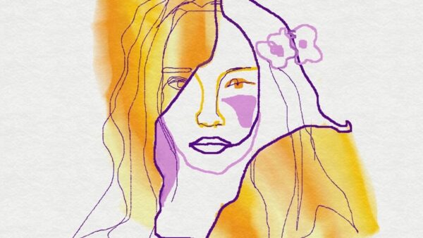 Papier peint Fille jaune