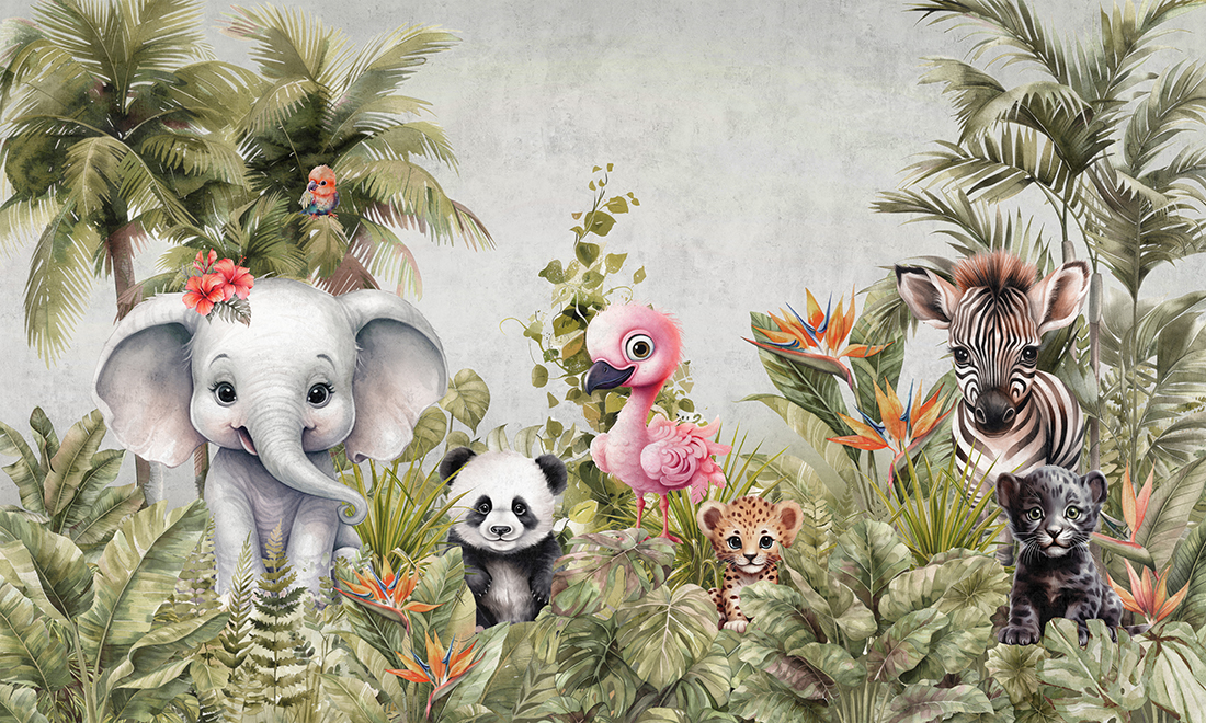 Papier peint Les animaux de la jungle