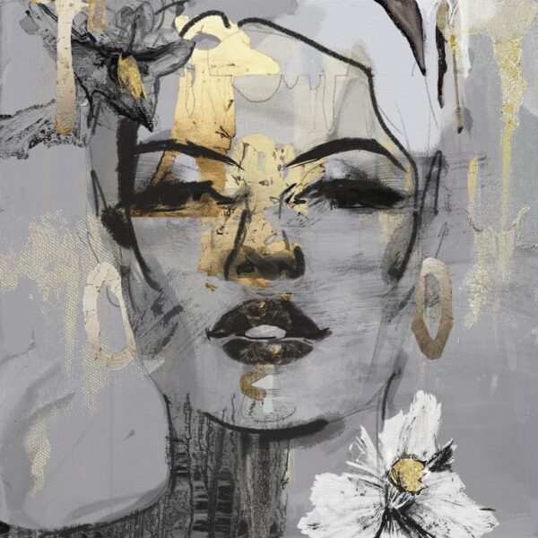 Papier peint Fille dorée sur toile