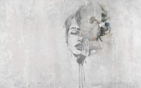 Papier peint Femme Fleur