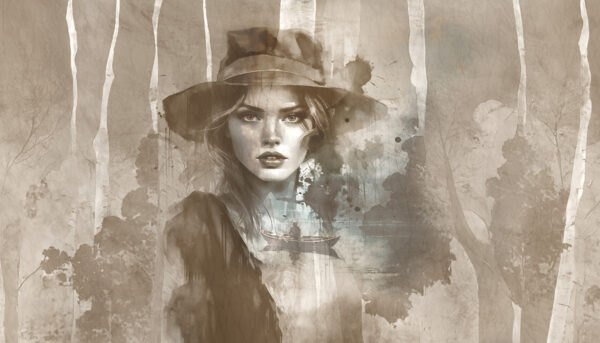 Papier peint Femme au chapeau