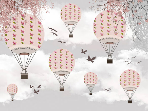 Papier peint Ballons de fleurs