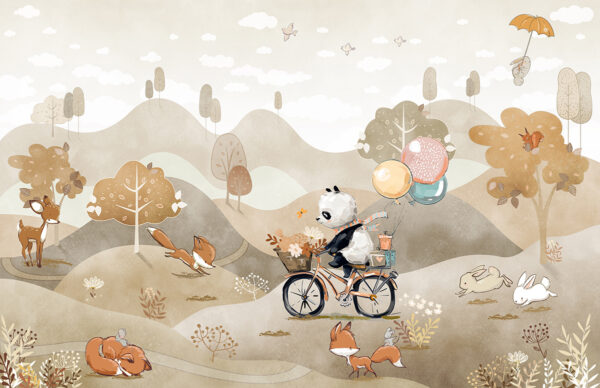 Papier peint Joyeux animaux d'automne