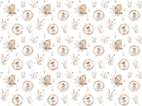 Papier peint Fille dans une couronne
