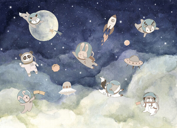 Papier peint Oiseaux sur fond bleu – Image 38
